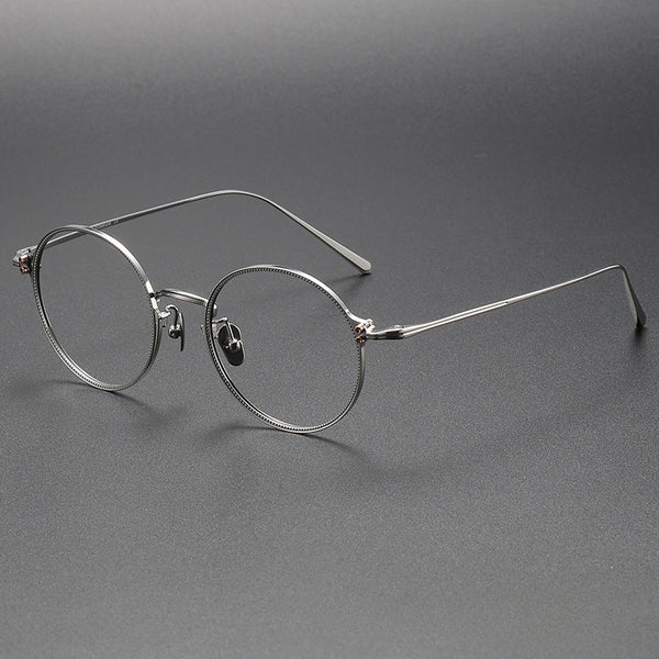 Titanium Vintage Round Eyeglasses Frames 186