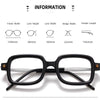 Wellington Vintage Retro Rectangle Acetate Optical Glasses Hyperopia Anti-Blue Light Reading Glasses