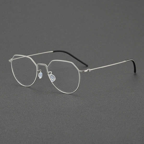 Duque Classic Geometric Titanium Glasses Frame