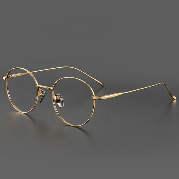Titanium Vintage Round Eyeglasses Frames ST1644