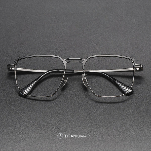 Hahn Business Square Titanium Double-bridge Glasses Frame