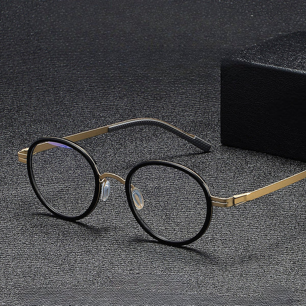 Romel Retro Oval Titanium Business Glasses Frame