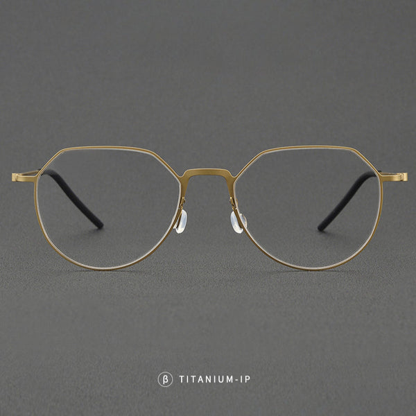 Duque Classic Geometric Titanium Glasses Frame