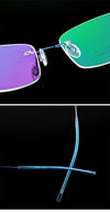Ultra-Light Titanium Rectangle Rimless Glasses - CMT861