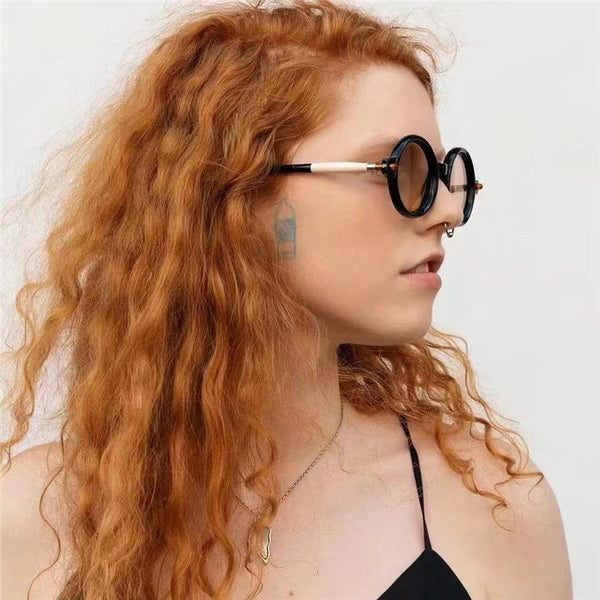 Vintage Retro Round Acetate Optical Glasses Hyperopia Anti-Blue Light Reading Glasses