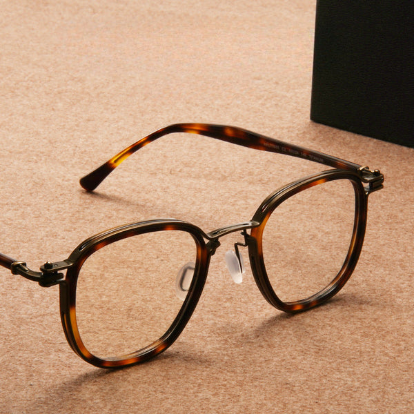 Larkin Retro Titanium Square Glasses Frame