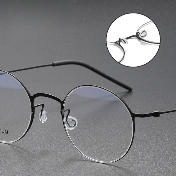 Titanium Vintage Round Eyeglasses Frames 5504