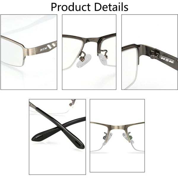 Color-Changing Business Aluminum Alloy Myopia Glasses