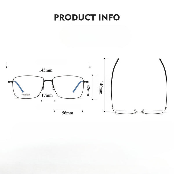 Retro Titanium Square Glasses Frame 5508