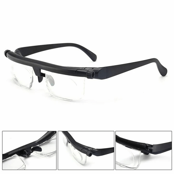Adjustable Focus Reading Glasses for Near & Far Vision | -6.00 to +3.00 Diopters