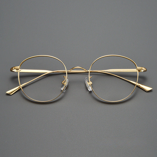 Titanium Vintage Round Eyeglasses Frames ST GWS-835
