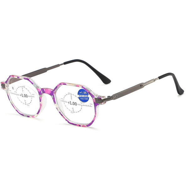 Fashion Retro Ring Focus Hd Anti-Blue Light Reading Glasses - CML2108