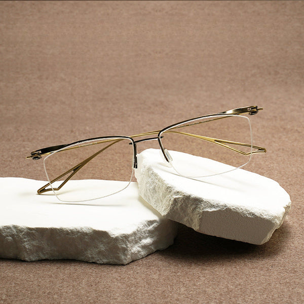 Lynch Versatile Rectangle Pure Titanium Half-frame Glasses Frame