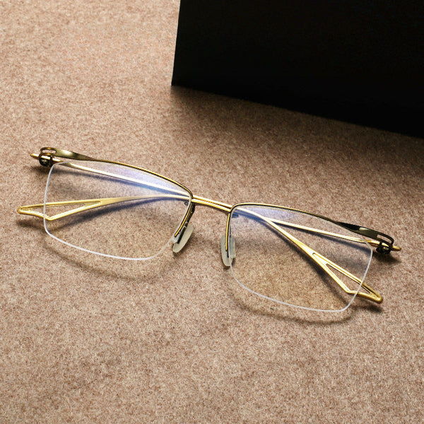 Lynch Versatile Rectangle Pure Titanium Half-frame Glasses Frame