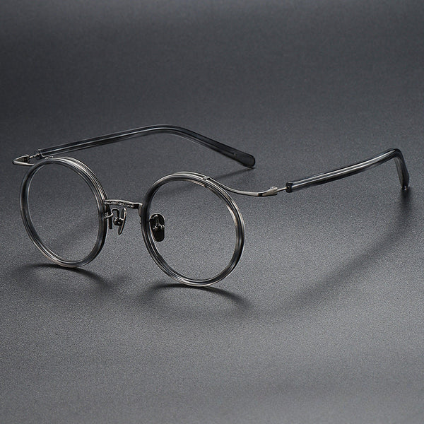 Mika Titanium Vintage Round Eyeglasses Frames