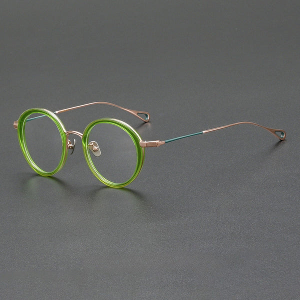 Iryna Retro Round Titanium Eyeglasses Frame