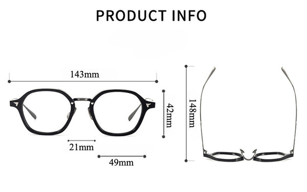 Tacho Classic Oval Acetate Glasses Frame