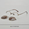 Burwell Titanium Vintage Eyeglasses Frame With Sunglasses Clips
