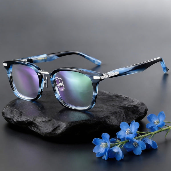 Kropp Retro Rectangle Acetate Eyeglasses Frame