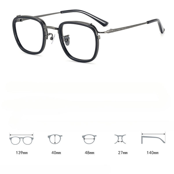 Brisby Retro Titanium Square Glasses Frame