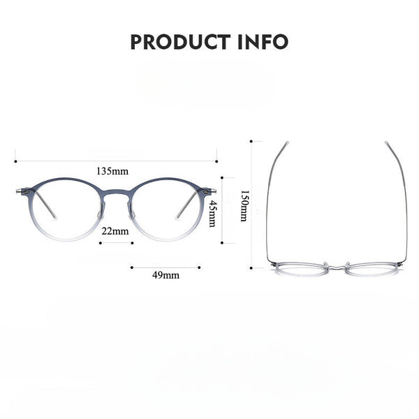 Titanium Round Glasses Frame 6541
