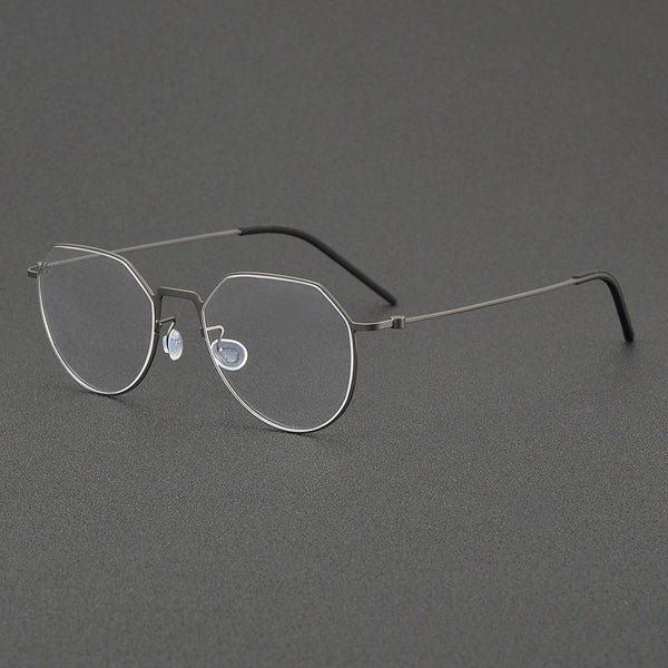 Duque Classic Geometric Titanium Glasses Frame