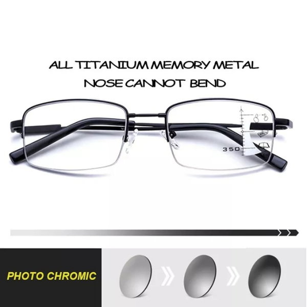 Multi-Focus Memory Titanium Frame Anti-Blue Light Glasses - CML8809