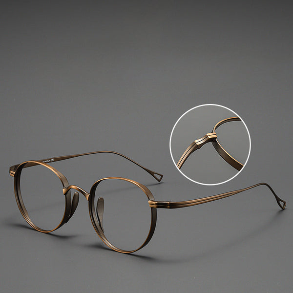 Titanium Vintage Round Eyeglasses Frames ST10519