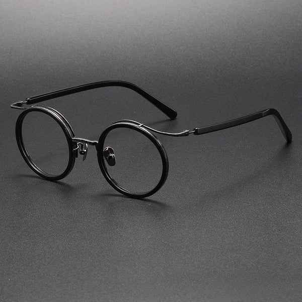 Mika Titanium Vintage Round Eyeglasses Frames