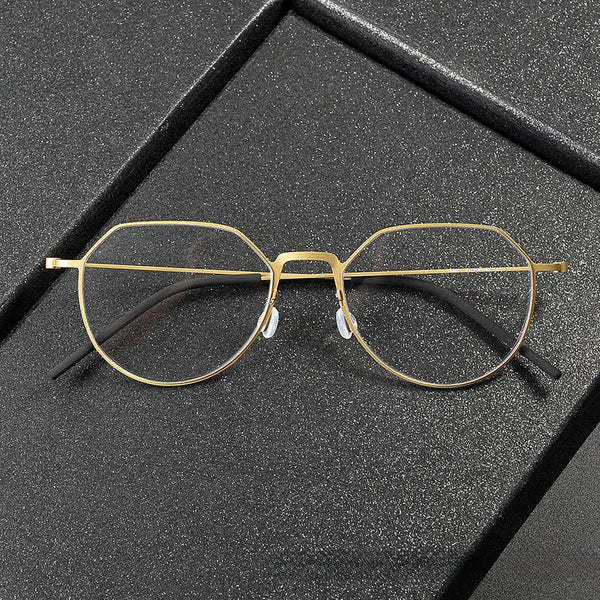 Duque Classic Geometric Titanium Glasses Frame