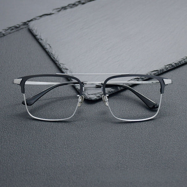 Madun Business Square Titanium Double-bridge Glasses Frame