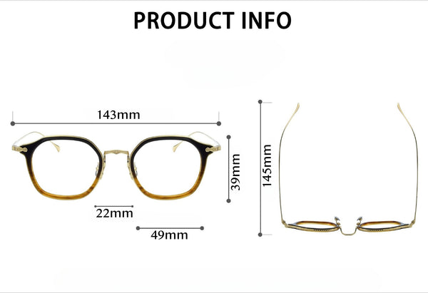 Penni Retro Square Titanium Glasses Frame