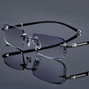 Fashion Diamond Cut Rimless Blue Light Reading Glasses