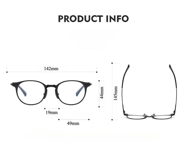 Retro Oval Titanium Ultra-Light Glasses Frame DRX2078