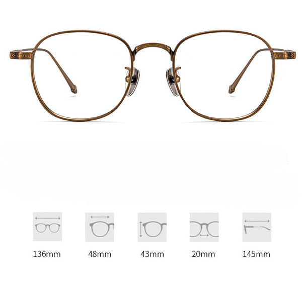 Retro Titanium Square Glasses Frame ST M3090