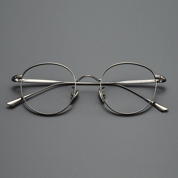 Titanium Vintage Round Eyeglasses Frames ST GWS-835