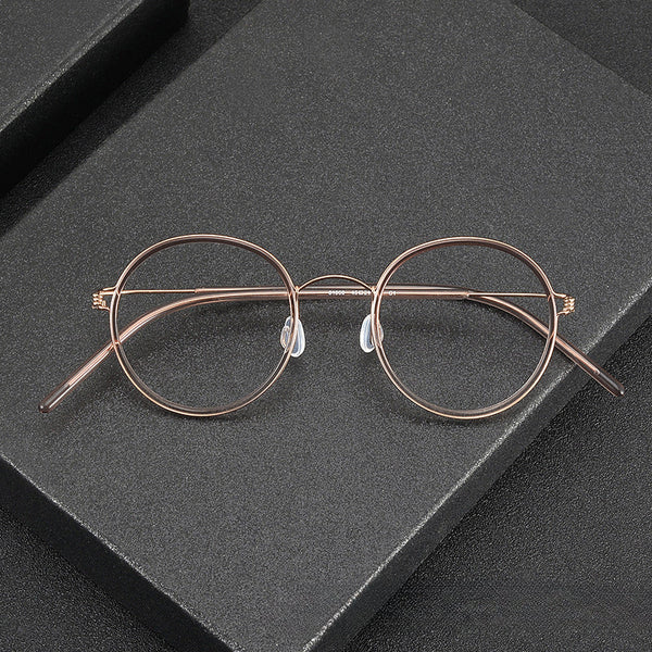 Osch Vintage Titanium Round Glasses Frame