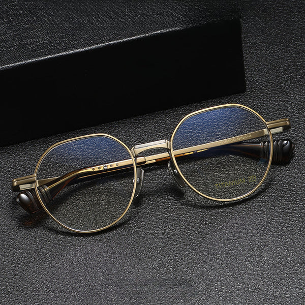 Vint Retro Round Titanium Glasses Frame