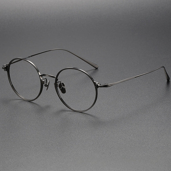 Titanium Vintage Round Eyeglasses Frames 186