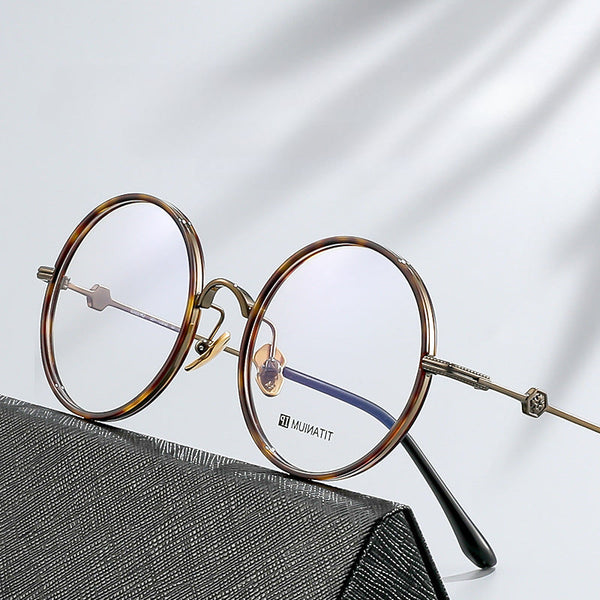Field Vintage Round Titanium Glasses Frame