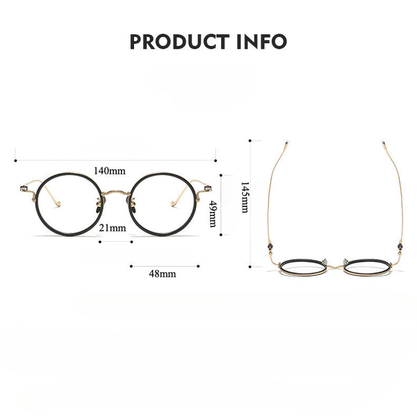 Titanium Vintage Round Eyeglasses Frames 80924