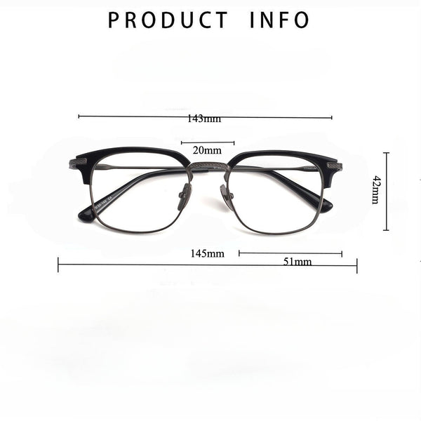 Retro Titanium Square Glasses Frame DTX2080