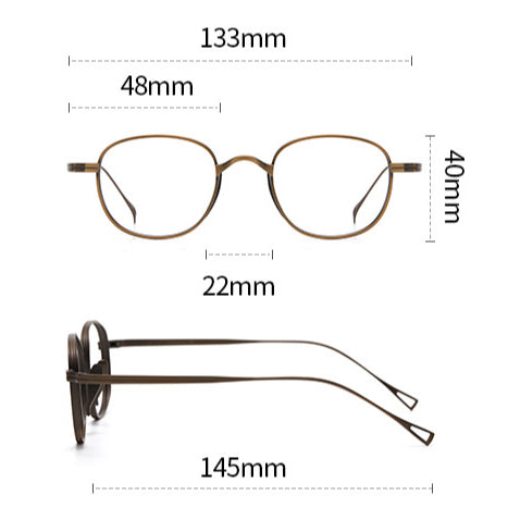 Titanium Vintage Round Eyeglasses Frames SM8016