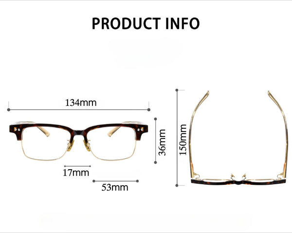 Finn Retro Rectangle Titanium Glasses Frame