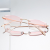 Diamond Cut Rimless Anti-Blue Light Anti-Fatigue Reading Glasses - CML2494