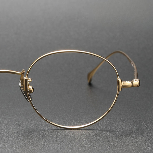 Titanium Vintage Oval Eyeglasses Frames KMN53