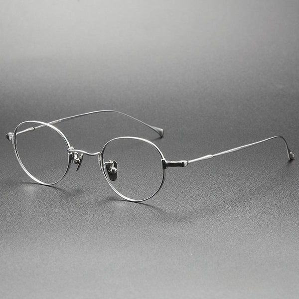 Titanium Vintage Oval Eyeglasses Frames KMN53