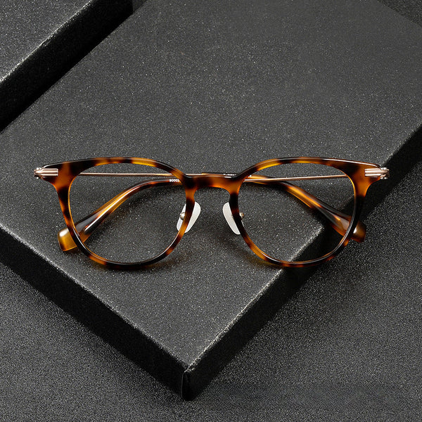 Tozo Vintage Titanium Round Glasses Frame