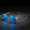 Retro Round Metal HD Polarized Steampunk Sunglasses