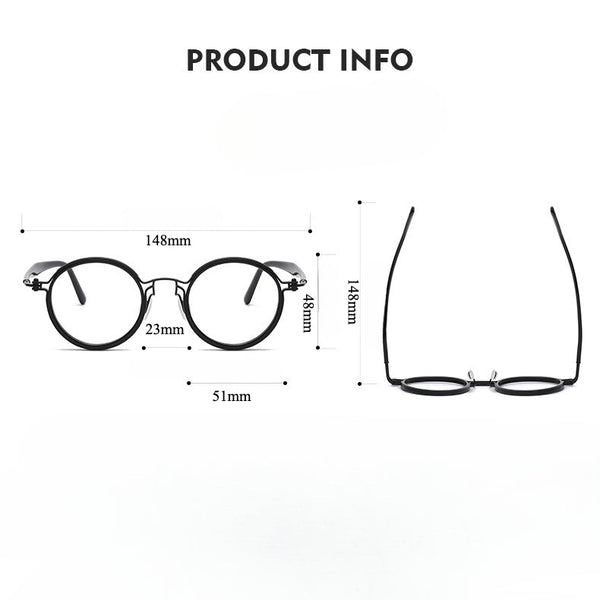 Titanium Vintage Round Eyeglasses Frames RLT5862